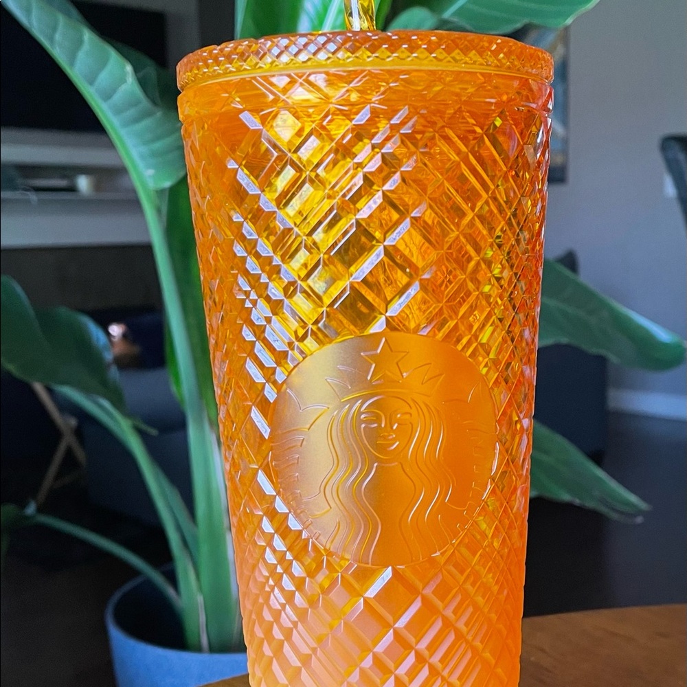 Starbucks Mango Jeweled Ombre Cold Cup Tumbler 24oz Venti NWT - Picture 7 of 9